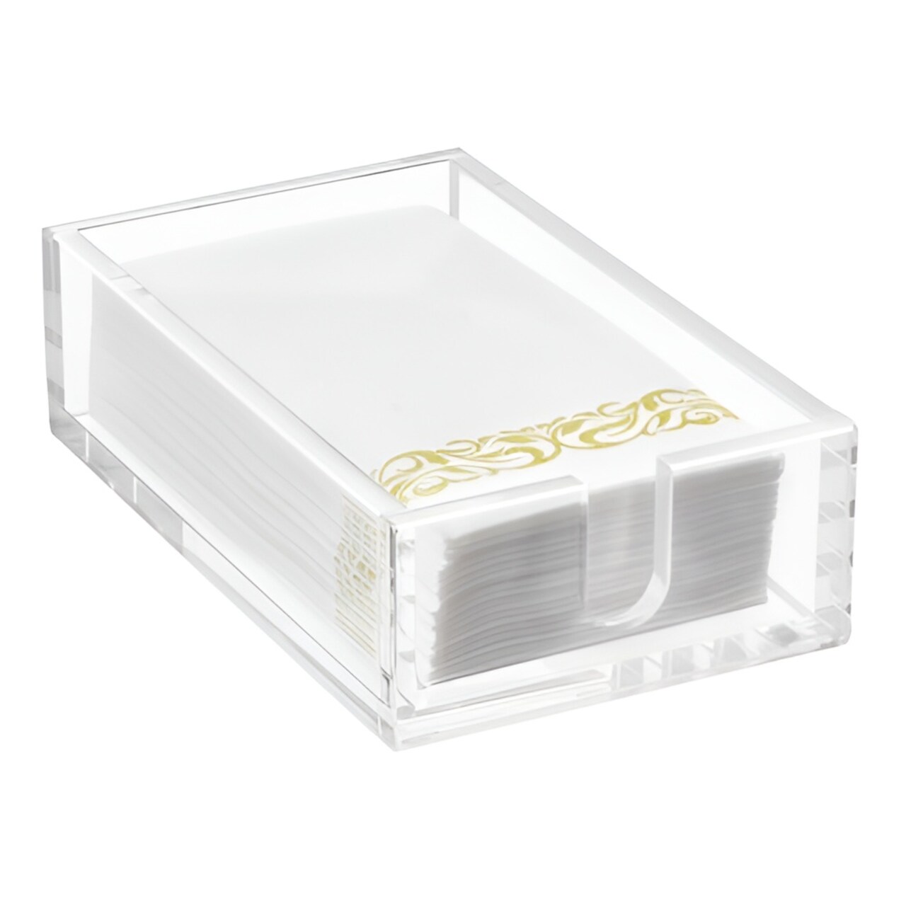 Clear Acrylic Napkin Holder with U-Shaped Opening for Easy Access